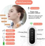 Masseur de cou électrique à impulsion et chauffant à 4 têtes, avec télécommande, 6 modes 18 niveaux, rechargeable – Image 3