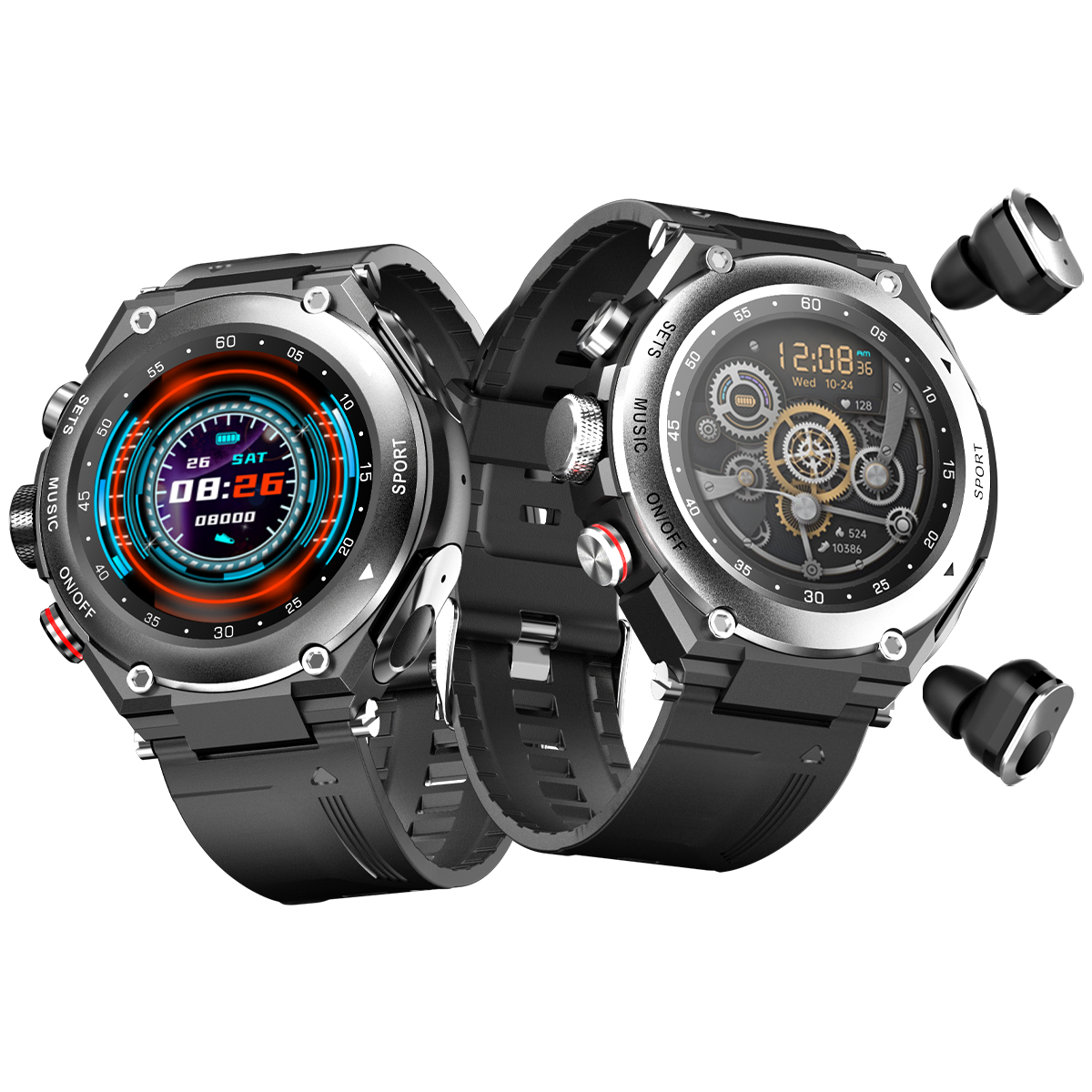 Montre connectée avec écouteurs, T92 Pro, Bluetooth, Smartwatch sportive