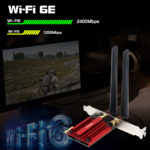 Carte PCI-E Wi-Fi 6E AX210 5374Mbps, 2.4/5/6Ghz,  Bluetooth 5.2, Tri-bande, Windows 10/11 – Image 5