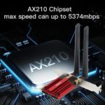 Carte PCI-E Wi-Fi 6E AX210 5374Mbps, 2.4/5/6Ghz,  Bluetooth 5.2, Tri-bande, Windows 10/11 – Image 4