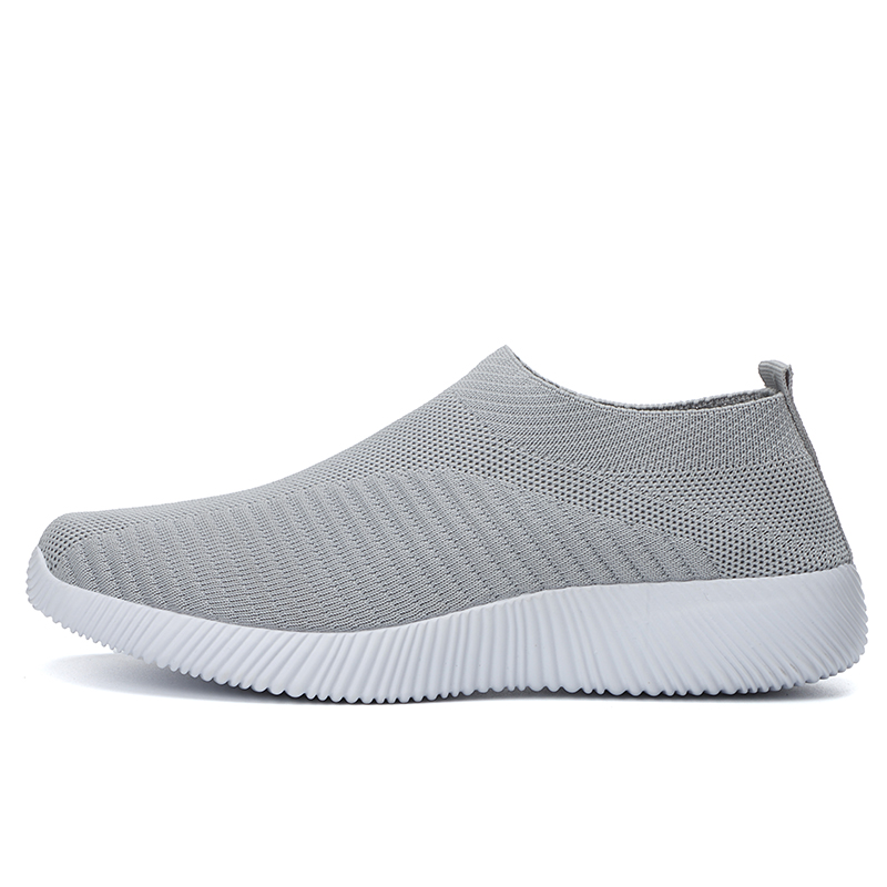 Baskets de marche vulcanisées en coton, chaussures plates à enfiler, légères et confortables