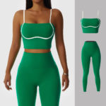 Ensemble de fitness 2 pièces, top et legging, vêtements d'entraînement, anti boulochage, anti-rétrécissement et respirant