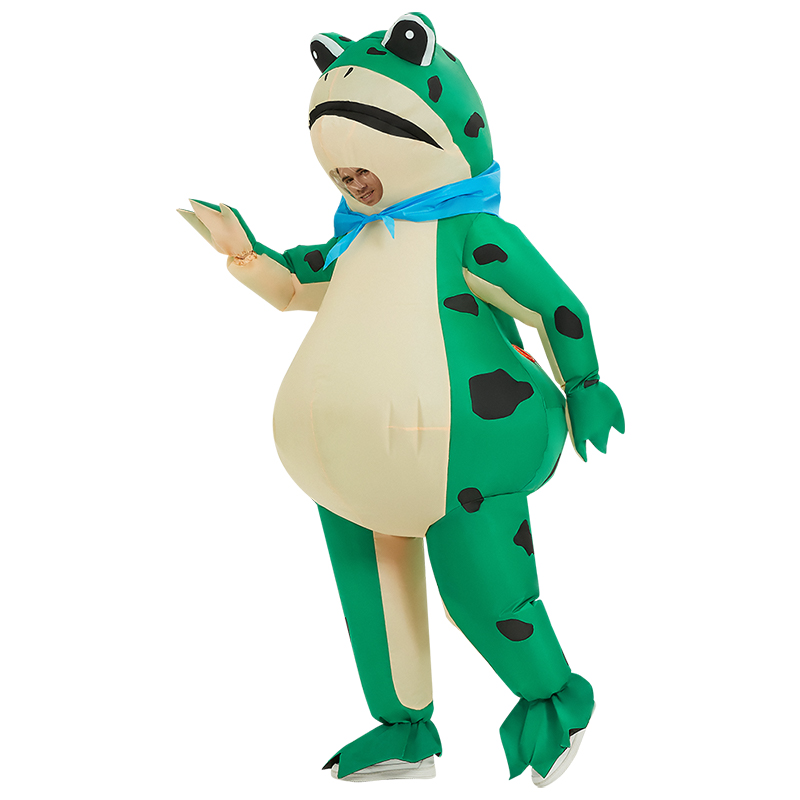 Costume gonflable de grenouille verte, déguisement