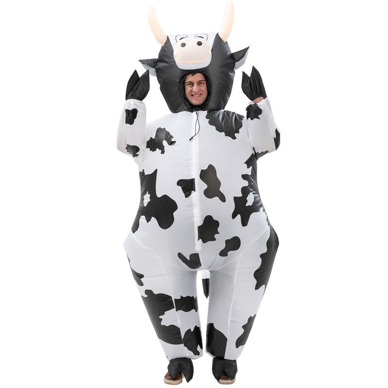 Costume gonflable d'une vache des alpes, déguisement