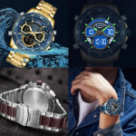 Montre-bracelet à Quartz pour homme, étanche, en acier inoxydable, numérique et analogique – Image 4