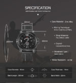 Montre-bracelet à Quartz pour homme, en cuir PU, date et horloge analogique – Image 5
