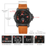 Montre-bracelet à Quartz pour homme, en cuir PU, date et horloge analogique – Image 6