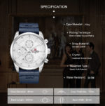 Montre-bracelet à Quartz pour homme, 24 heures, Calendrier, analogique – Image 6