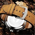 Montre-bracelet à Quartz pour homme, en cuir, étanche, en acier inoxydable, analogique et numérique – Image 5