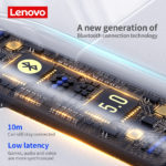 Ecouteurs sans fil Bluetooth 5, Lenovo LivePods HT38 TWS, étanche, réduction du bruit, avec micro – Image 5