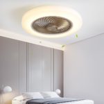 Plafonnier LED avec ventilateur intelligent, 60W, lampe à air invisible, 52 cm, silencieux, avec télécommande