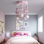 Plafonnier LED pour chambre d’enfant, 45cm, Carrousel de Licornes, dimmable, contrôle via APP ou télécommande – Image 6