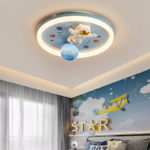 Plafonnier LED pour chambre d’enfant, 50 cm, astronaute dans l'espace, contrôle via APP ou télécommande – Image 6