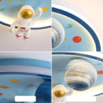 Plafonnier LED pour chambre d’enfant, 48 cm, astronaute dans l’espace, contrôle via APP ou télécommande – Image 6
