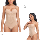 Body de contrôle avec soutien-gorge, sans couture, entraîneur de taille, vêtement amincissant – Image 4