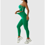 Ensemble de fitness 2 pièces, top et legging, vêtements d'entraînement, anti boulochage, anti-rétrécissement et respirant – Image 7