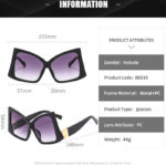 Lunettes de soleil surdimensionnées, style papillon Valentino, UV400 – Image 9