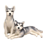 Peluche de chien Husky réaliste, doux et mignon, de 30 à 90 cm