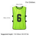 Lot de 6 maillots de sport en équipe pour enfant, numérotés, séchage rapide – Image 3