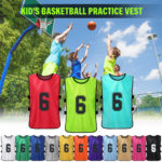 Lot de 6 maillots de sport en équipe pour enfant, numérotés, séchage rapide – Image 2