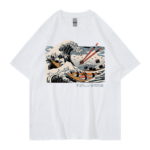 T-Shirt en coton imprimé, manches courtes, Sushi Wave – Image 6