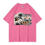 T-Shirt en coton imprimé, manches courtes, Sushi Wave – Image 3