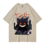 T-Shirt en coton imprimé, manches courtes, Pokemon Gengar – Image 6