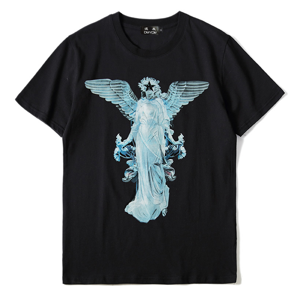 150652-vqifvb.jpg T-Shirt en coton imprimé, col rond, Angel – Image 1