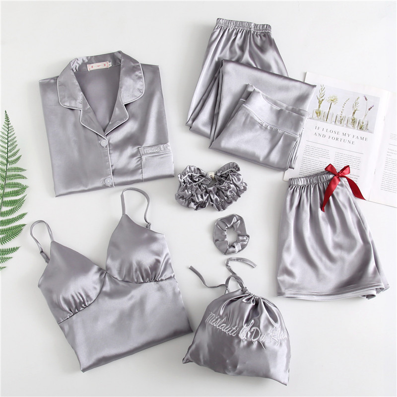 Ensemble 7 pièces, pyjama pour femme, vêtements de nuit