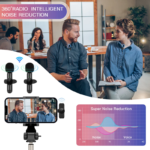 Lot de 2 microphones Lavalier sans fil, 2.4Ghz, iOS, Type-C – Image 3