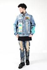 Veste en Denim, imprimée Hawaïen, Patchwork – Image 4