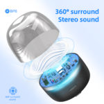 Enceinte Bluetooth sans fil portable, 10W RMS, son stéréo, basse, avec lumière LED – Image 9