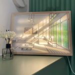 Peinture de lumière LED créative en bois avec prise USB, décoration murale, lumière du soleil – Image 9