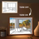 Peinture de lumière LED créative en bois avec prise USB, décoration murale, lumière du soleil – Image 4