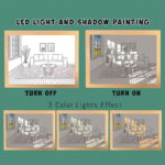 Peinture de lumière LED créative en bois avec prise USB, décoration murale, lumière du soleil – Image 7