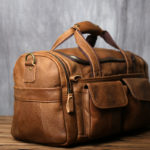 Sac de voyage en cuir de vachette, poches et rangements – Image 5