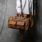 Sac de voyage en cuir de vachette, poches et rangements – Image 7