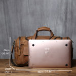 Sac de voyage en cuir de vachette, poches et rangements – Image 3