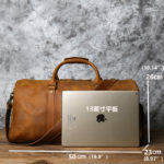Sac de voyage en cuir de vachette, classique, à bandoulière – Image 7