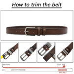 Lot de 2 ceintures en cuir de vachette pour homme, boucle ardillon, 115 à 150 cm – Image 6
