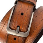 Lot de 2 ceintures en cuir de vachette pour homme, boucle ardillon, 115 à 150 cm – Image 4