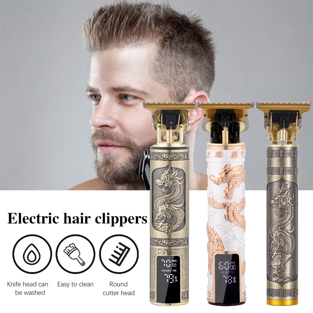 Tondeuse à cheveux électrique à affichage numérique, rechargeable, sans fil