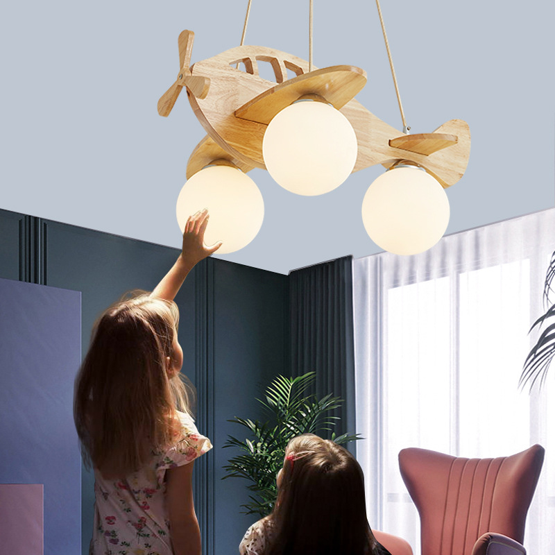 Suspension d'avion à hélice en bois, pour chambre d’enfant, 50 cm