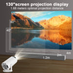 Projecteur portable Android 11, HY300, 1280x720P, 4K, WiFi 6, rotation 180°, Home cinéma – Image 3