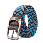 Ceinture en toile tressée et élastique, à boucle ardillon extensible, 105 cm – Image 3