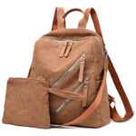 Sac à dos et trousse en velours côtelé, grande capacité