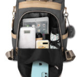 Sac à dos en nylon, antivol, multiples poches de rangement – Image 5
