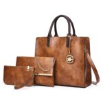 Ensemble 3 pièces, sacs fourre-tout en cuir PU, décontractés, mode rétro