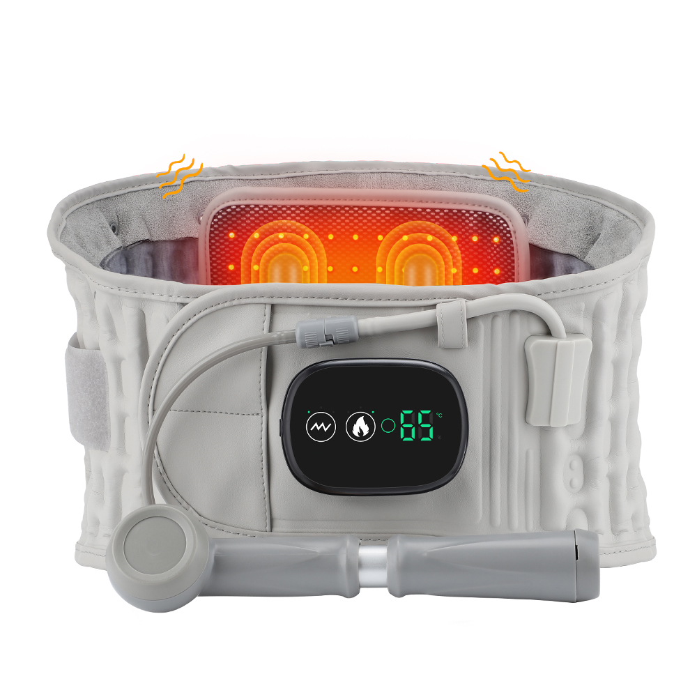 Ceinture gonflable chauffante infrarouge, vibration, masseur de décompression, charge USB, affichage LED