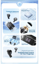 Écouteurs sans fil Bluetooth E90 TWS, avec microphone et étui de chargement, commande tactile – Image 12
